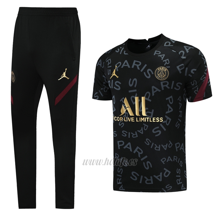 Chandal del Paris Saint-Germain Jordan Manga Corta 2021 Negro